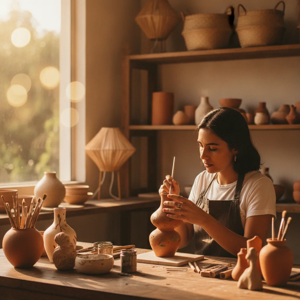 Nichos de artesanato high ticket com maior ticket médio em 2026: cerâmica, joias, luminárias e outros
